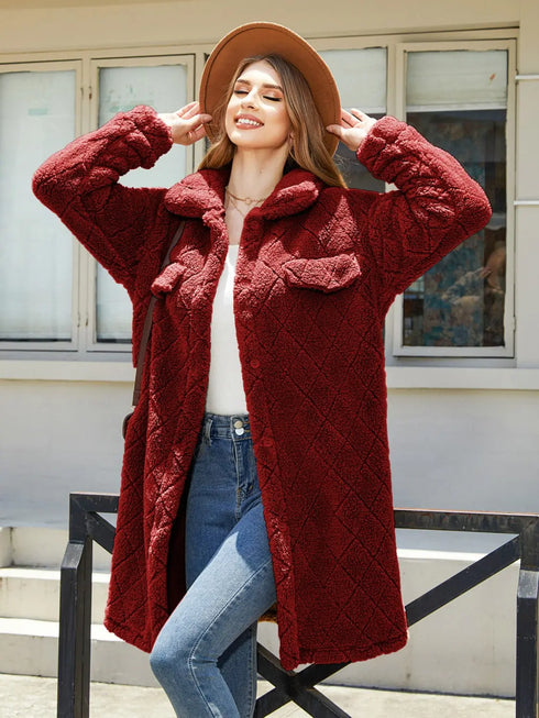 'Elowen' Thermal Fleece Coat - Celes Fashion